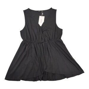 Bloomchic Wrap Top Womens Size 14-16 Sleeveless Black Flowy